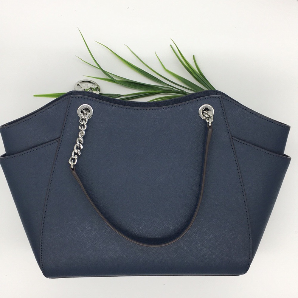 Michael Kors LG CHAIN SHLDR TOTE NAVY 35T5STVT3L - Picture 2 of 8
